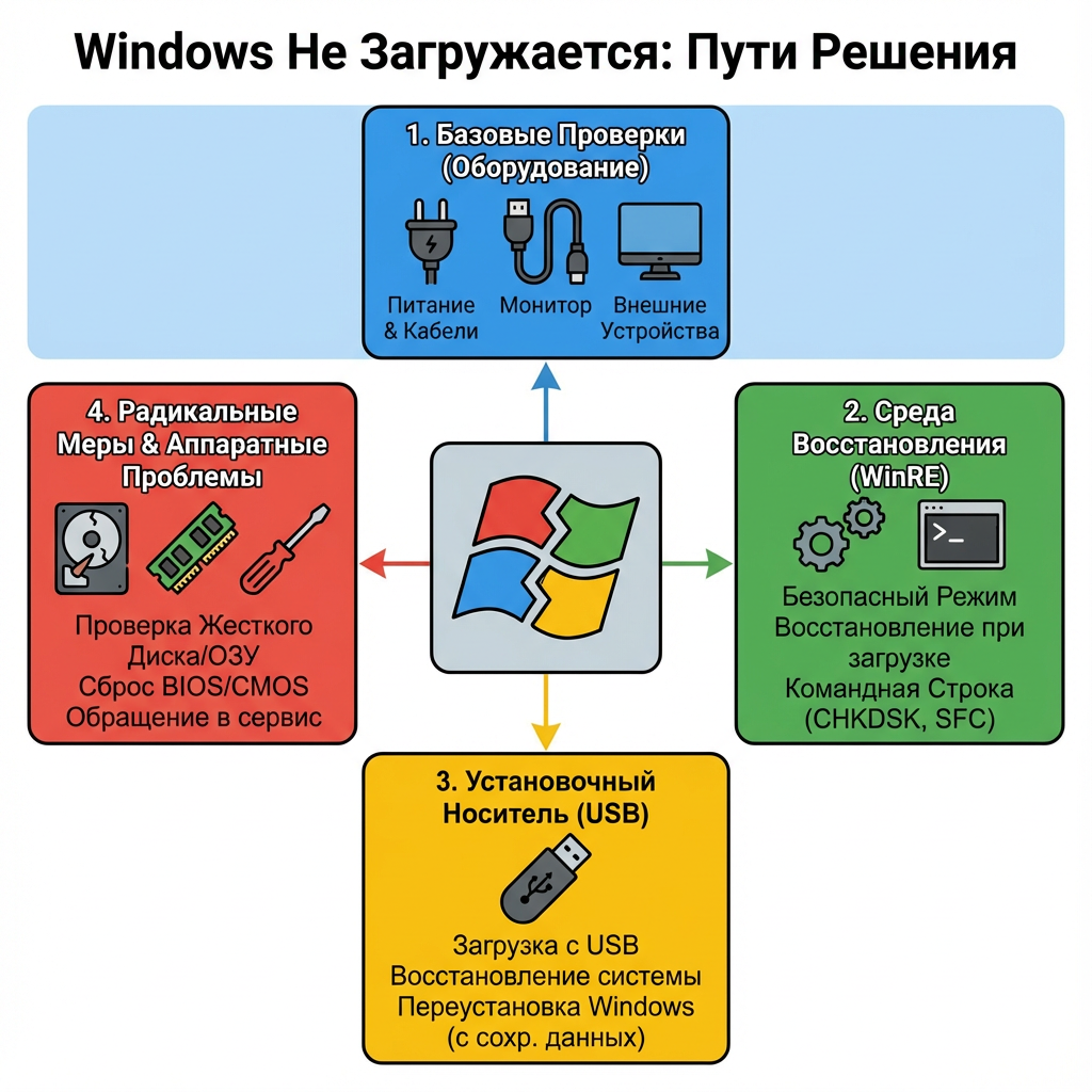 Windows не загружается - пути решения