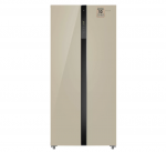 Холодильник Weissgauff WSBS 500 Inverter NoFrost Beige Glass